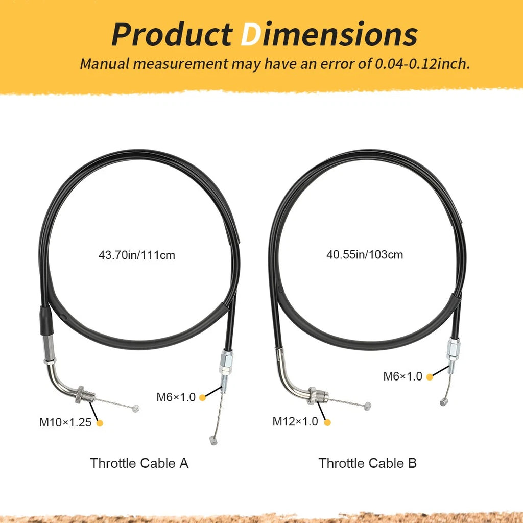 Throttle Cable A + B for Honda VTX1300S VTX1300R (2003–2007) 17910-MEA-670