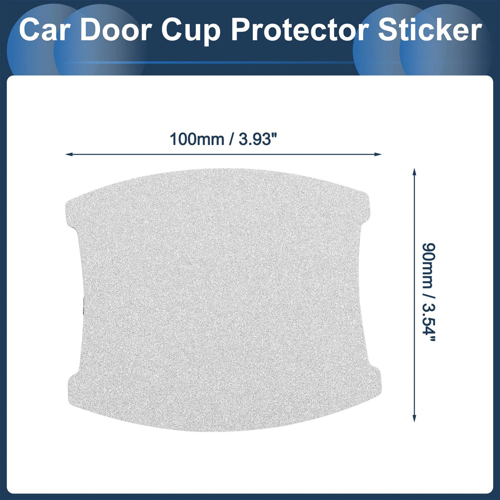 Car Door Handle Scratch Protector for Universal Fit (90x100mm) Matte Silver Tone