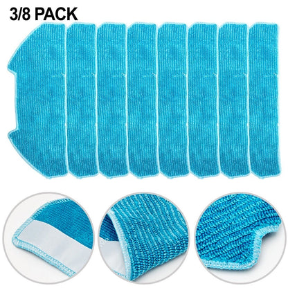 8 Piece Replacement Mop Cloths for BObsweep and For Dustin Vacuums