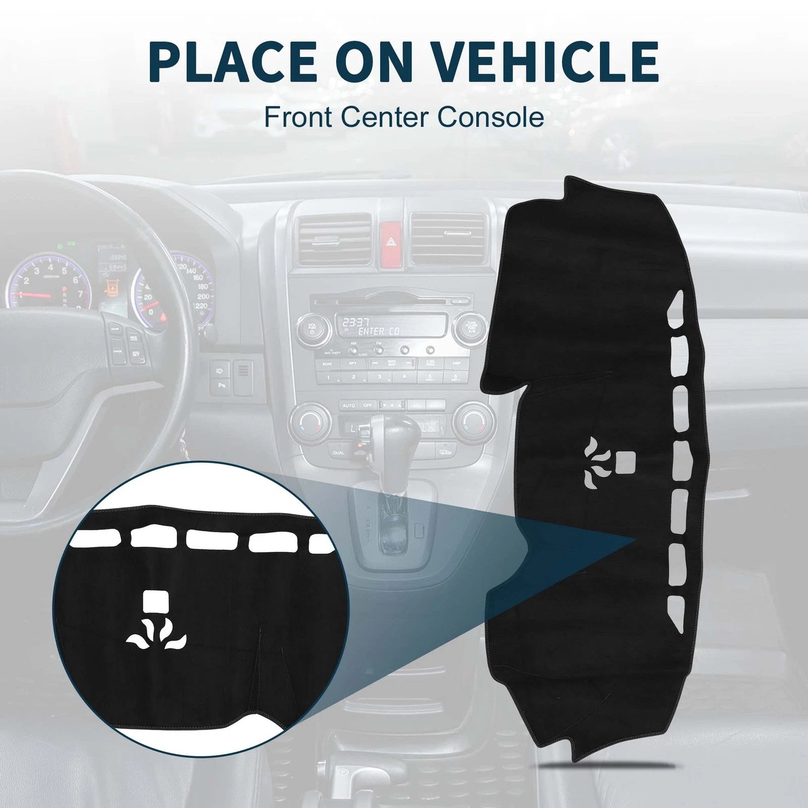 Dashboard Cover Mat for Honda CR-V (2017–2022) Sun Protector Black