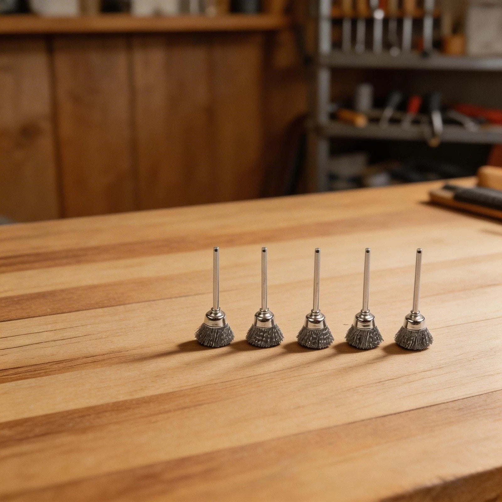 Wire Brush Set for Grinder Drill (Brass, Stainless Steel)