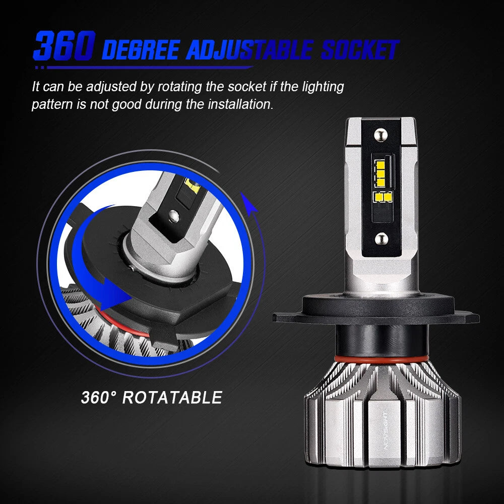 2X H4 9003 HB2 LED Headlight Bulbs for (6500K)