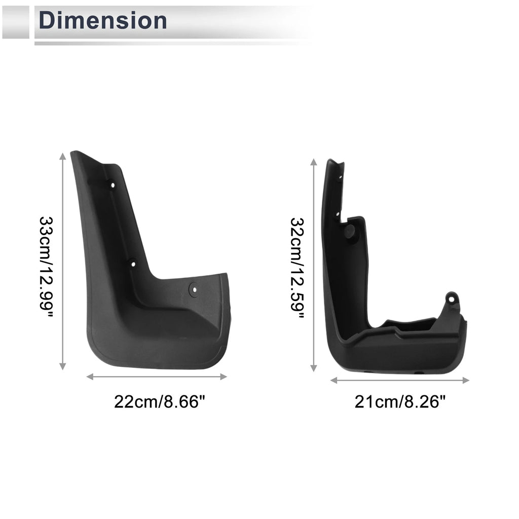 Mud Flaps Splash Guards 1 Set for BMW 3 Series GT Coupe (2013–2021)