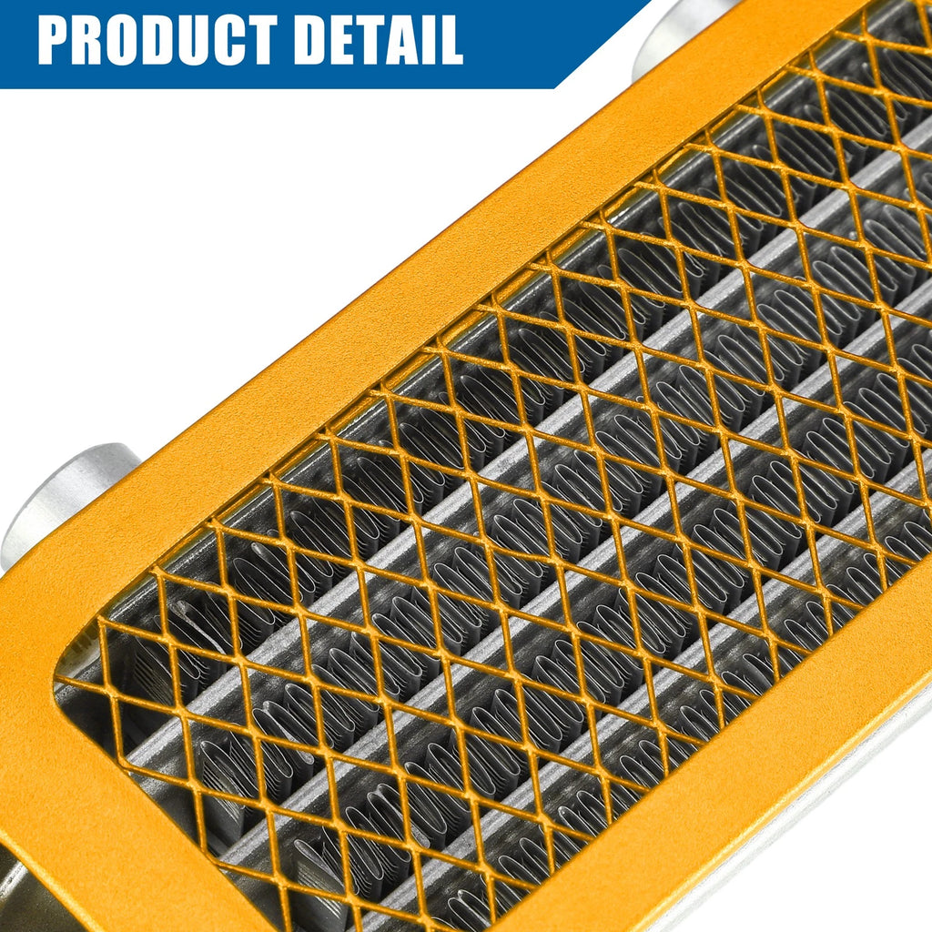 Engine Oil Cooler Radiator Kit Universal Gold Tone for ATVs and Monkey Bike