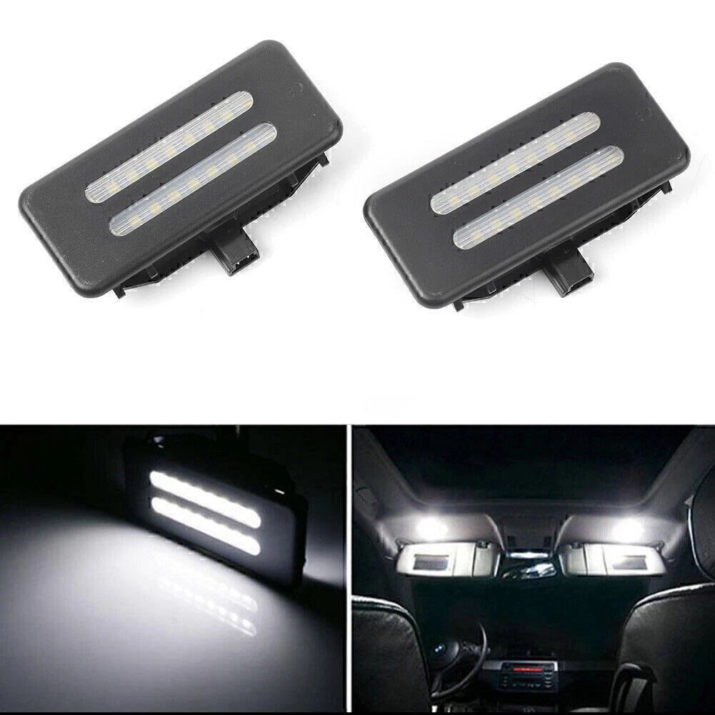 Pair White LED Vanity Mirror Lights for BMW E60 E61 E90 E91 E92