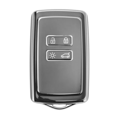 TPU Silicone Car Key Case for Renault Arkana (2020–2023) - Gray/Silver Edge