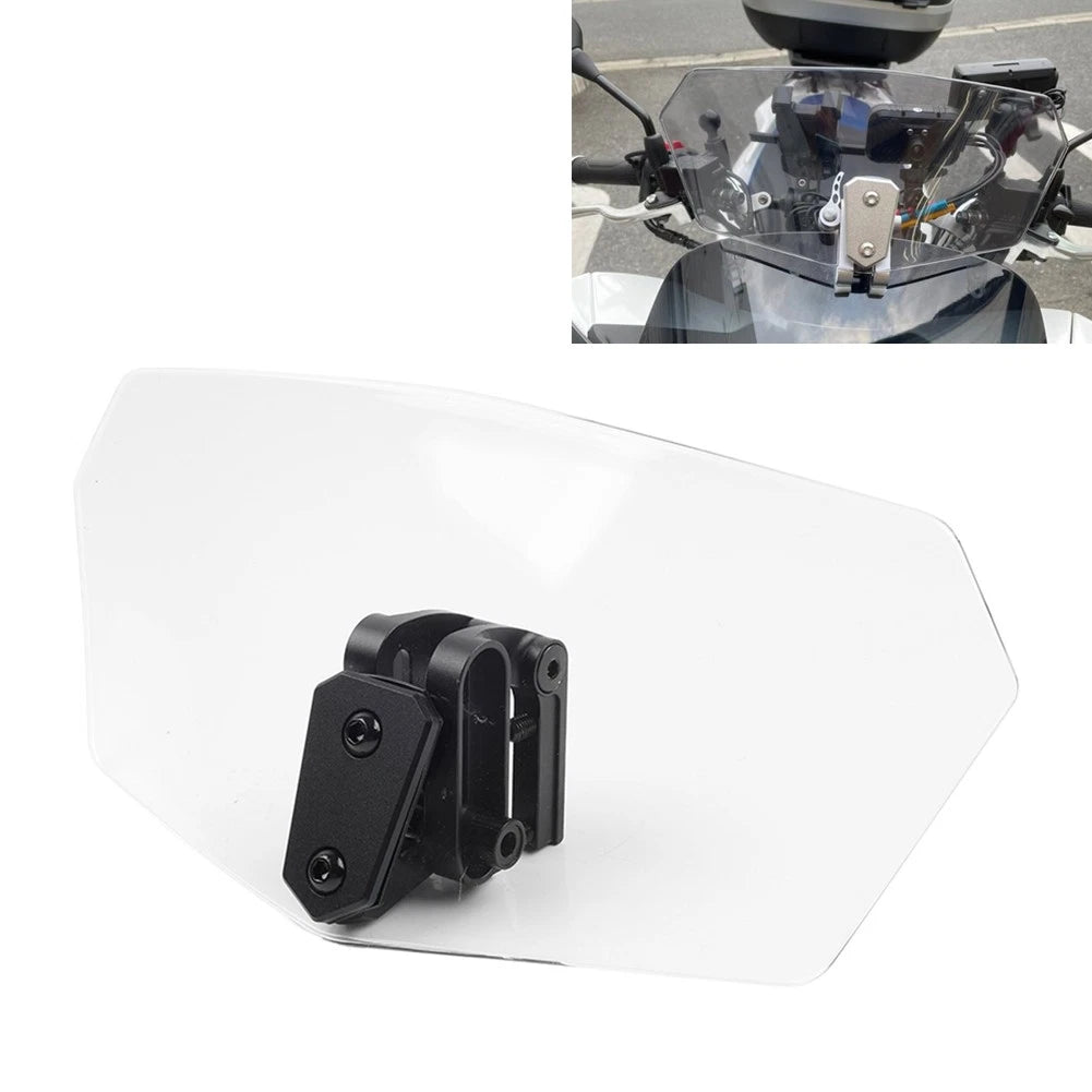 Universal Adjustable Clip-On Windshield Air Deflector Clear/Black