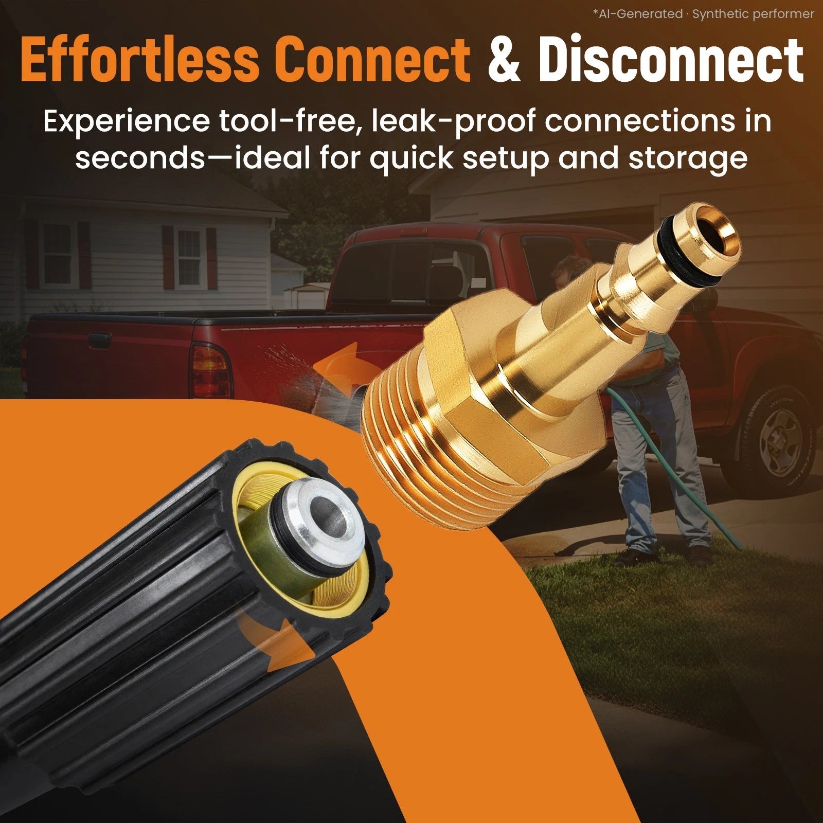 Brass M22 14mm Quick Connect Adapter for Karcher Pressure Washer (2010–2023)