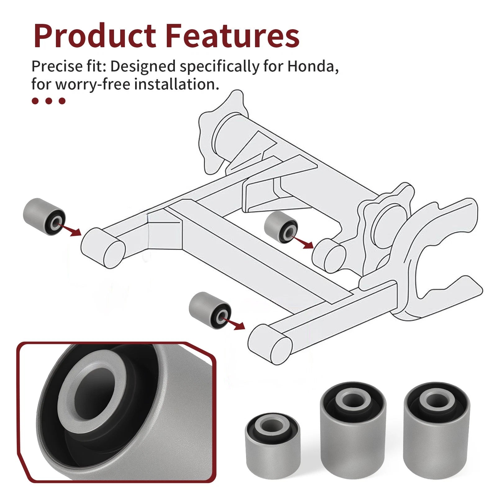 Swing Arm Bushing Kit for Honda Foreman 500 TRX520FE2 TRX520FM1/FM2 (2020–2024)