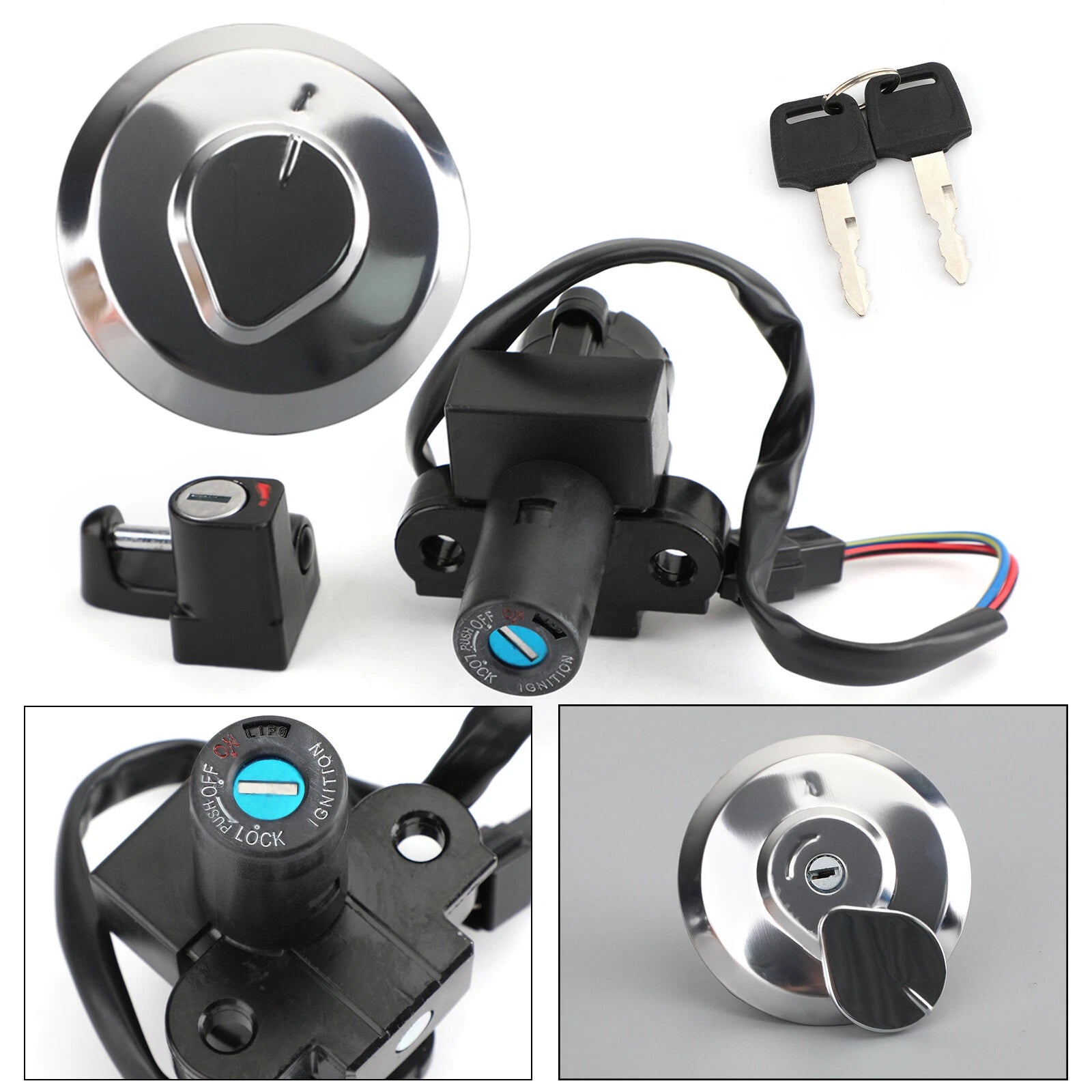 Set of 2 Ignition Switch Fuel Cap Seat Lock Keys for Honda XR125L (2003–2008)