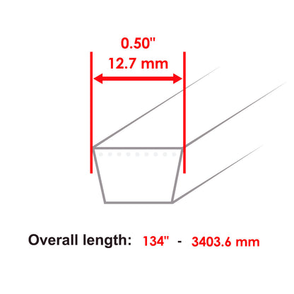Deck Belt Replacement for MTD RZT50 ZT50 Zero-Turn Mower 50" (2014–2018)