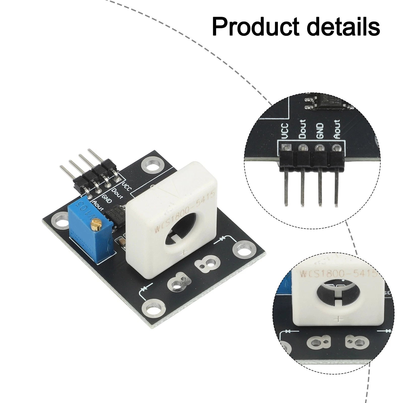 WCS1800 Hall Effect Current Sensor Module for DC Electrical Control (35A)