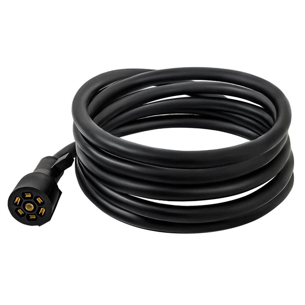 7-Pin 7-Way Trailer Cable Cord Wire Harness Light Plug Connector (6/7/8/12/16FT)