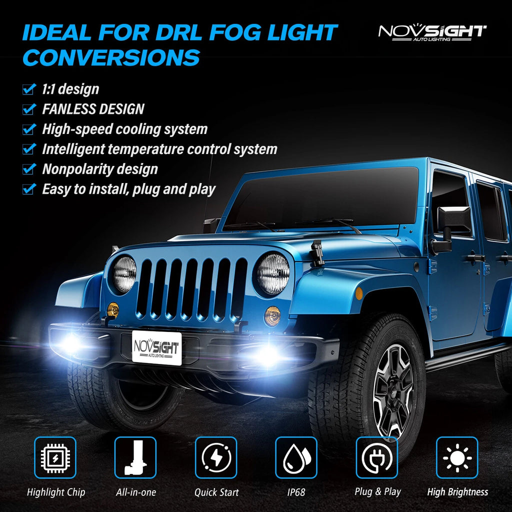 LED Fog Driving Light H1 6000K for Universal Applications