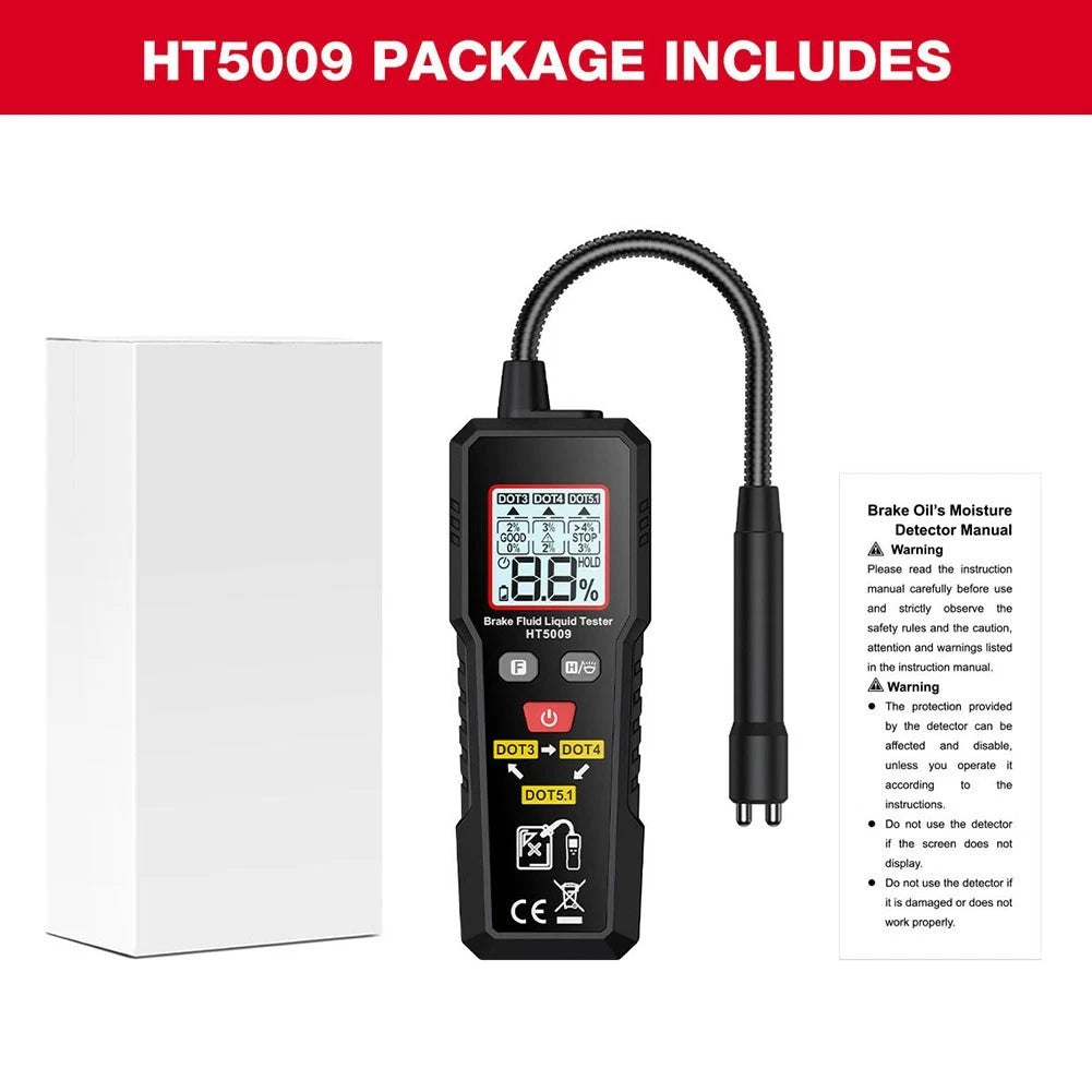 Digital Brake Fluid Moisture Analyzer HT5009 for DOT3 DOT4 DOT5.1