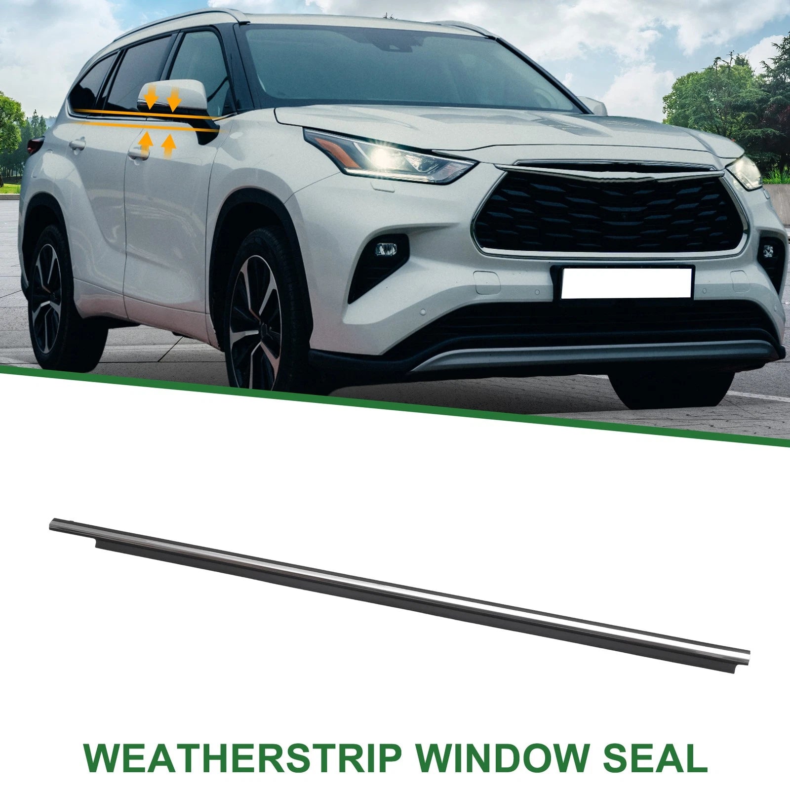 Front Left Window Weatherstrip Seal for Toyota Highlander (2015–2019)