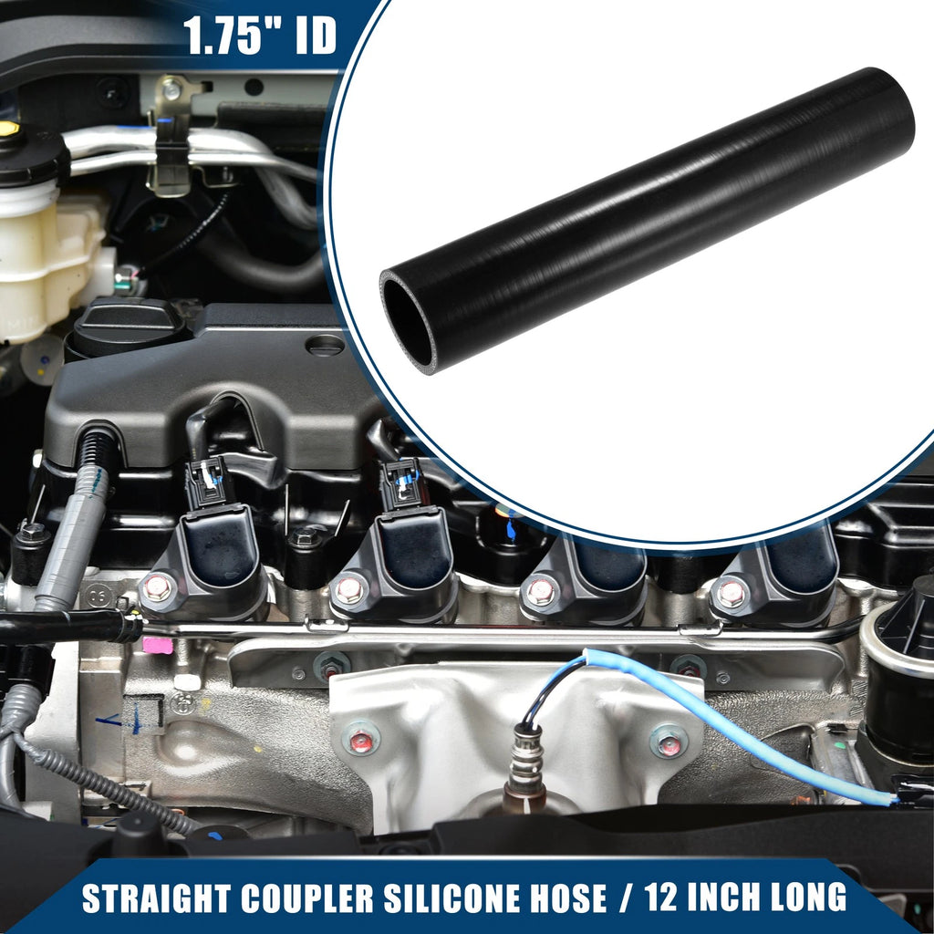 Silicone Coupler Hose for Car Intercooler 1.75" ID Black
