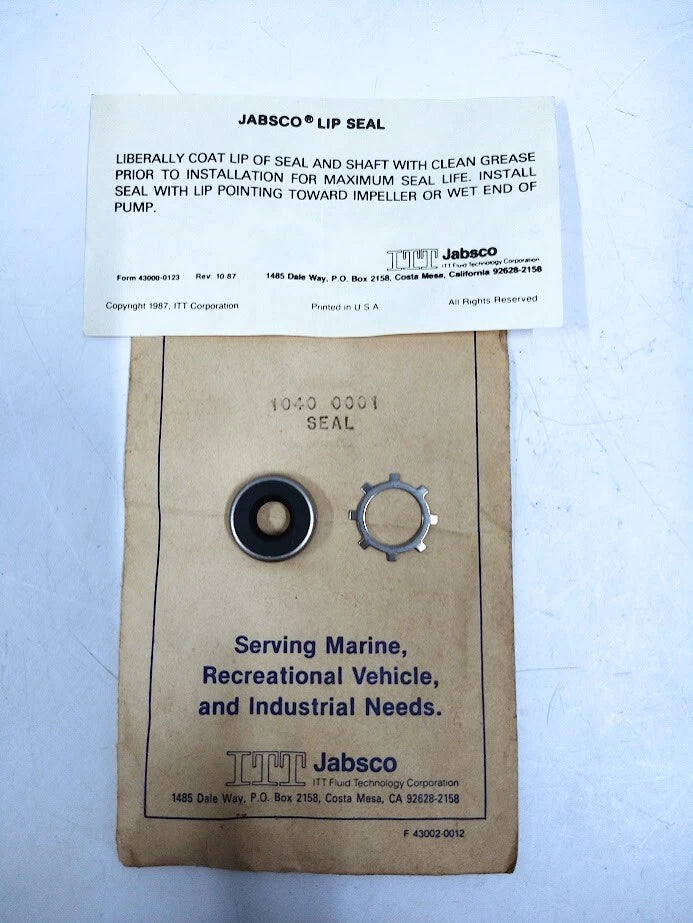 Seal Kit 2 Pack for Jabsco 1040-0001