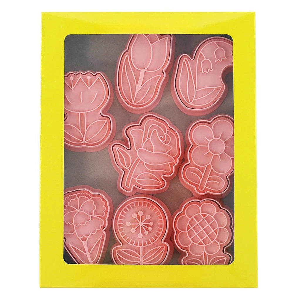 8 Piece Flower Cookie Cutters for Baking (PP)