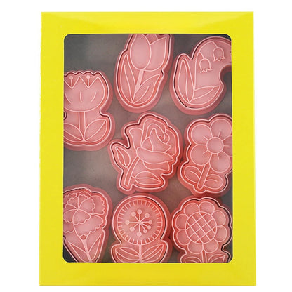 8 Piece Flower Cookie Cutters for Baking (PP)