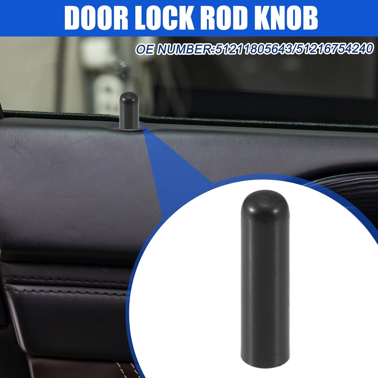 Door Lock Rod Knob Replacement 2pcs for BMW 328i (2007–2013)