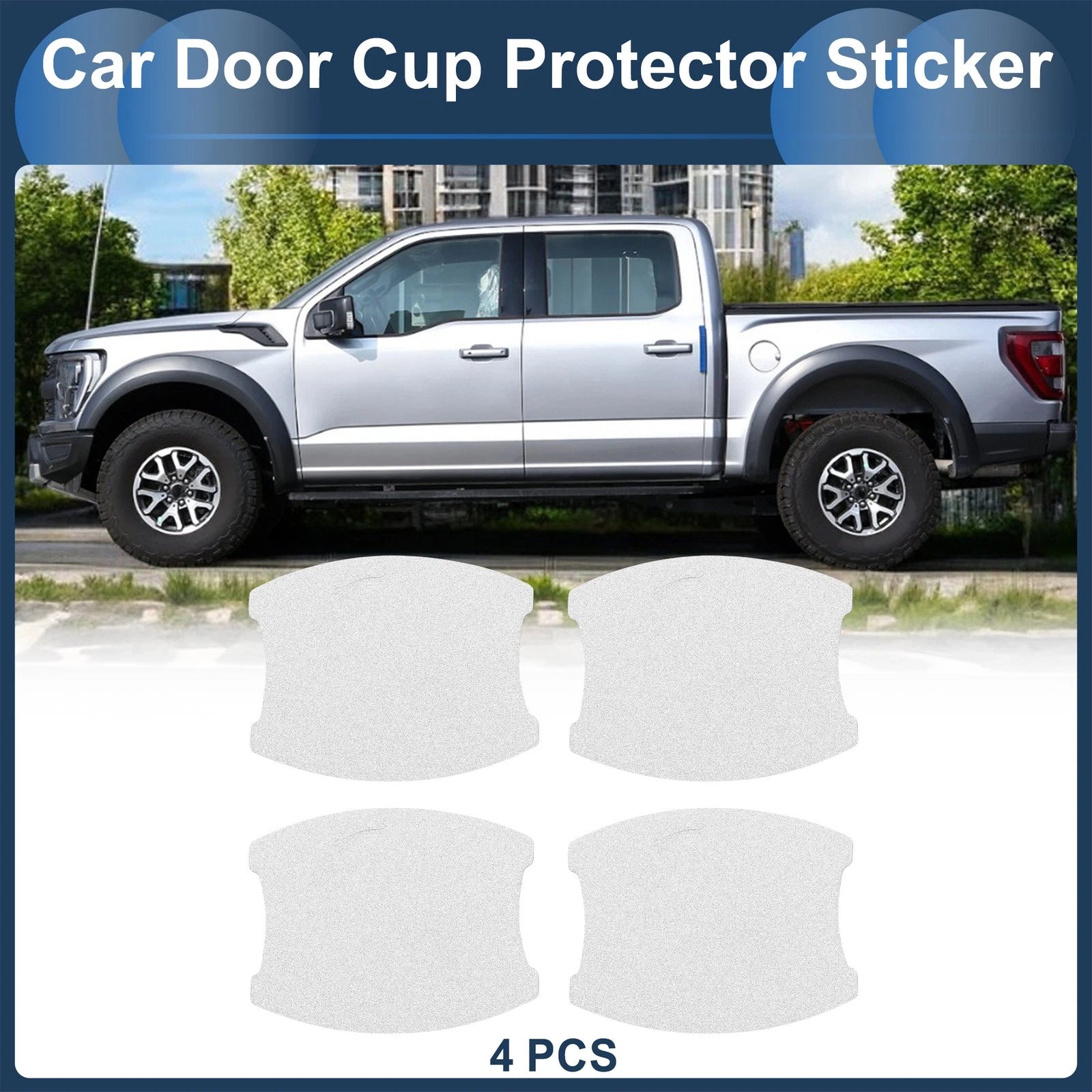 Car Door Handle Scratch Protector for (68x85mm, Matte Silver)