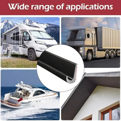 Black J Shaped Rain Gutter Diverter for Cars and Boats