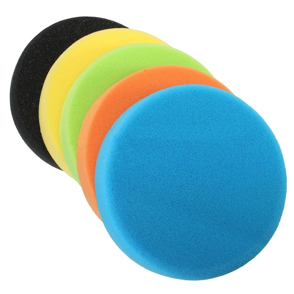 5 Flat Sponge Buffing Pads for Car Polisher (125mm)