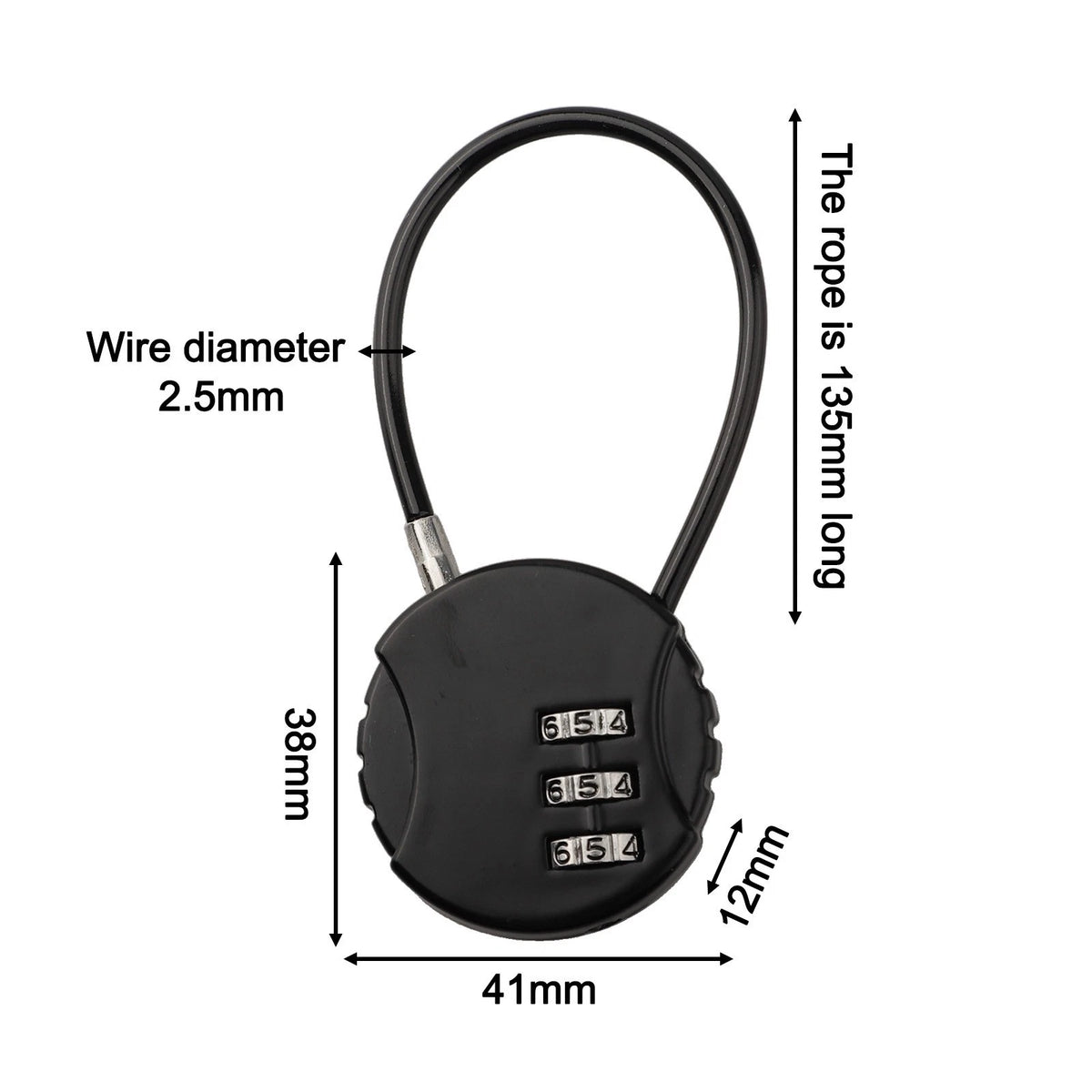 3-Digit Combination Padlock for Gym Luggage Security