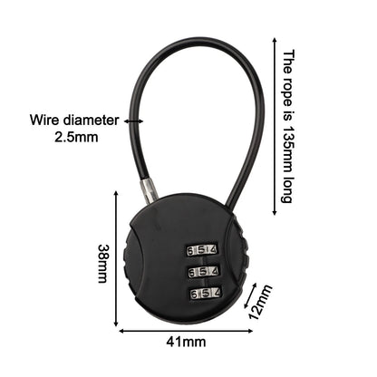 3-Digit Combination Padlock for Gym Luggage Security