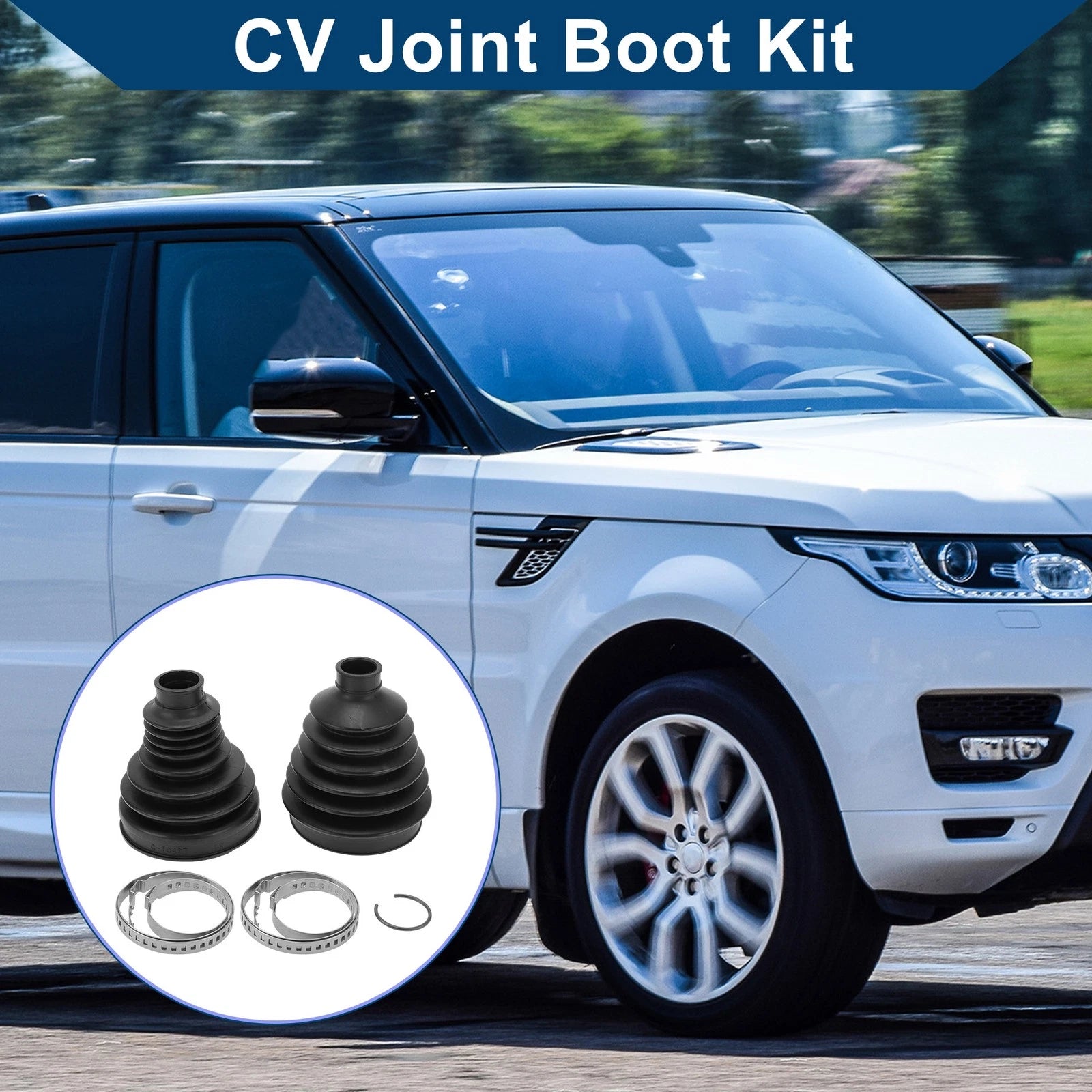 Inner Outer CV Joint Boot Kit w/ Clamps for Land Rover Range Rover (2002–2012)