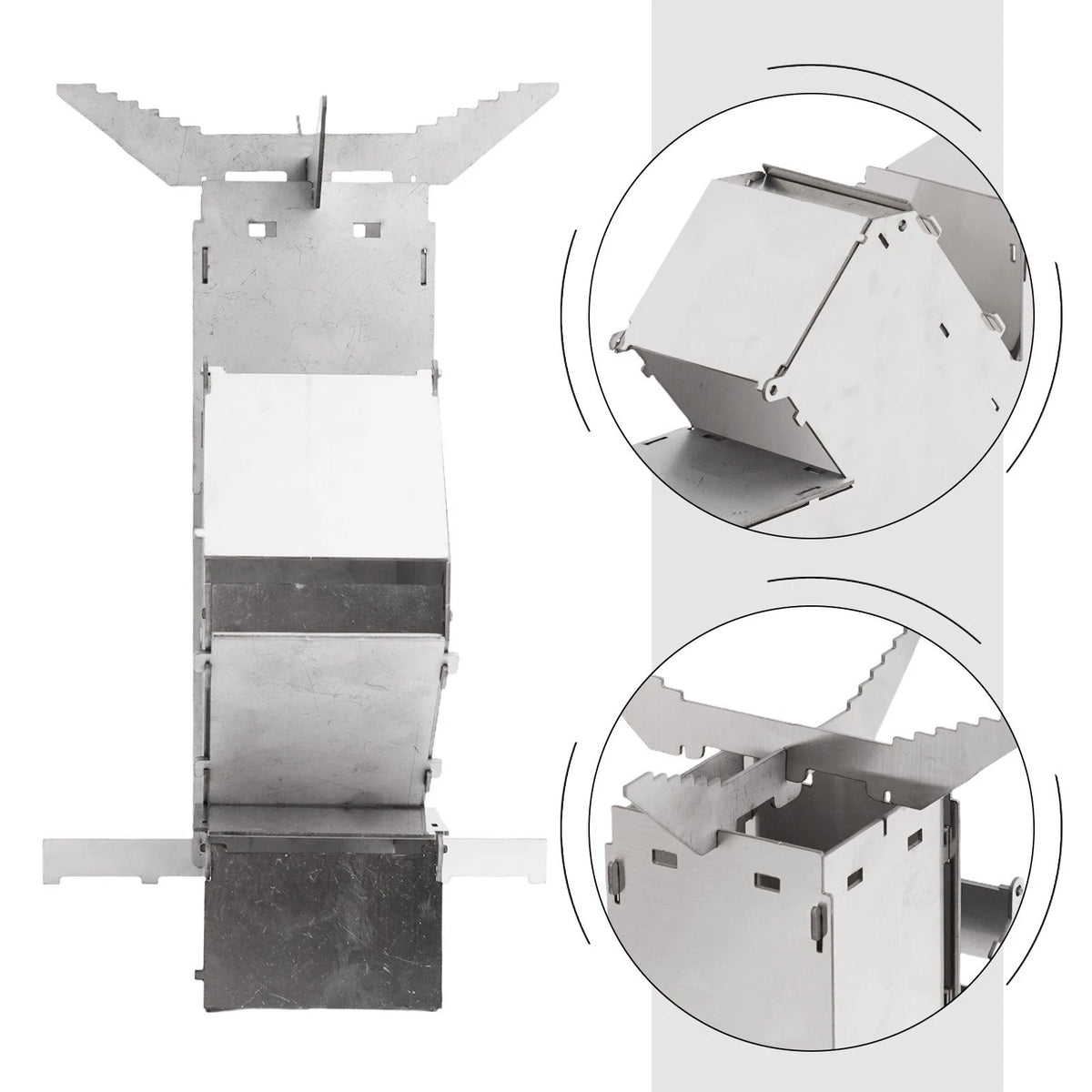Foldable Camping Wood Stove for Outdoor Use (Collapsible, Stainless)