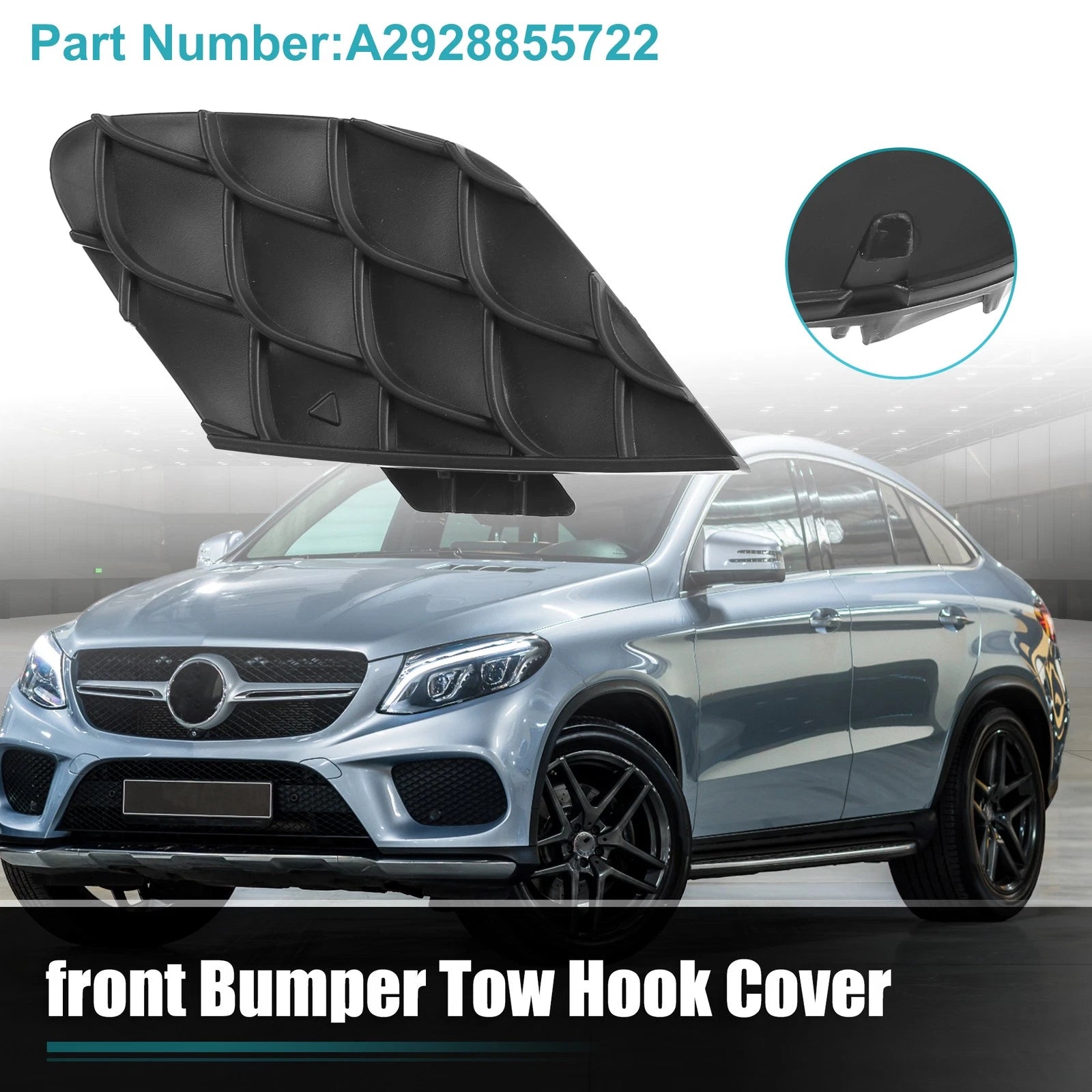 Front Bumper Tow Hook Cap Replacement for Mercedes-Benz GLE 400 (2016–2019)