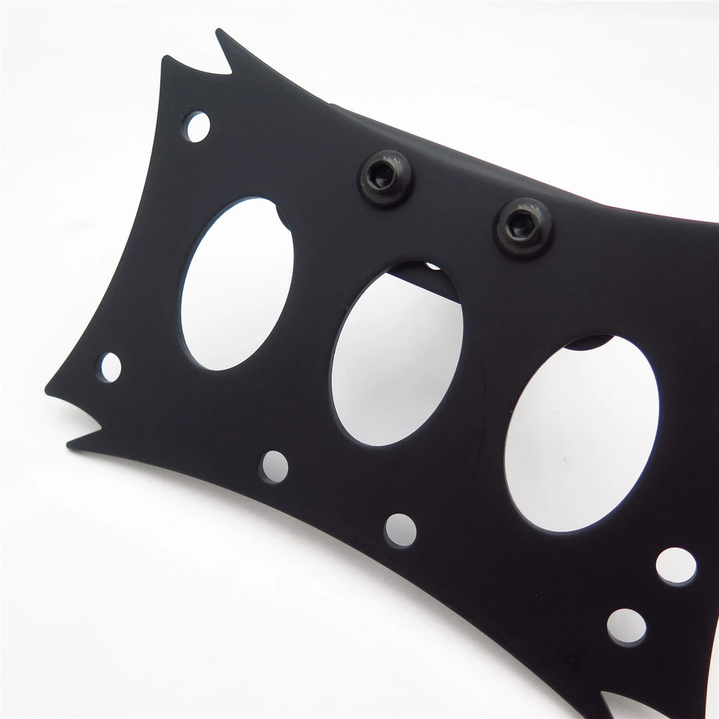 HTT Motorcycle Side Mount License Plate for Custom Bikes (Black)