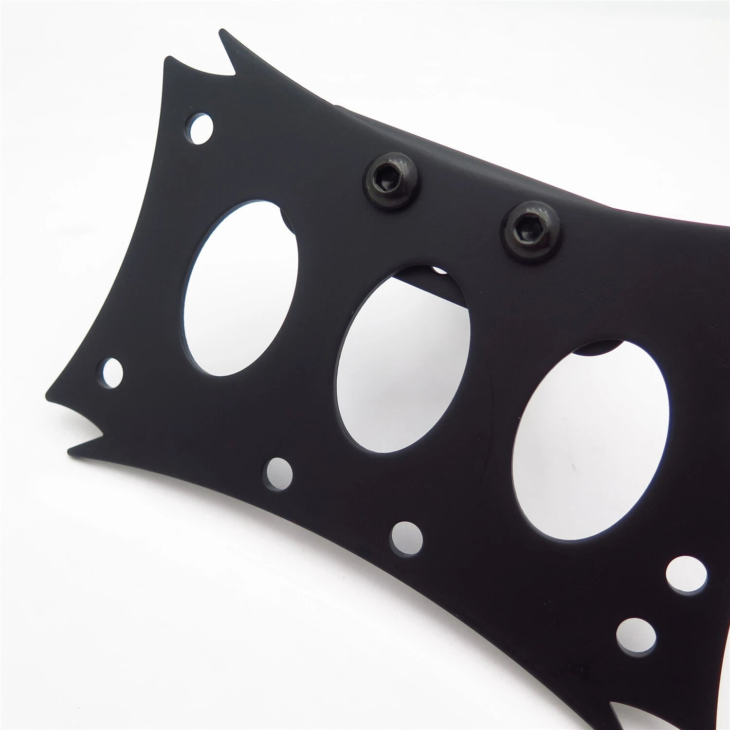 HTT Motorcycle Side Mount License Plate for Custom Bikes (Black)