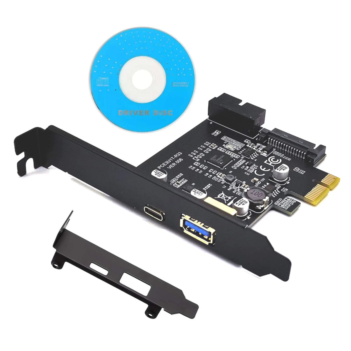 PCI-E 1X to USB 3.2 Gen1 Expansion Card for PC (2 Ports Type C + Type A)