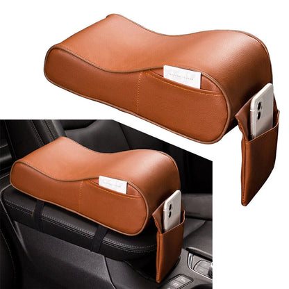Brown PU Memory Foam Console Armrest Box Cushion Pad Mat Set fit Car Auto SUV