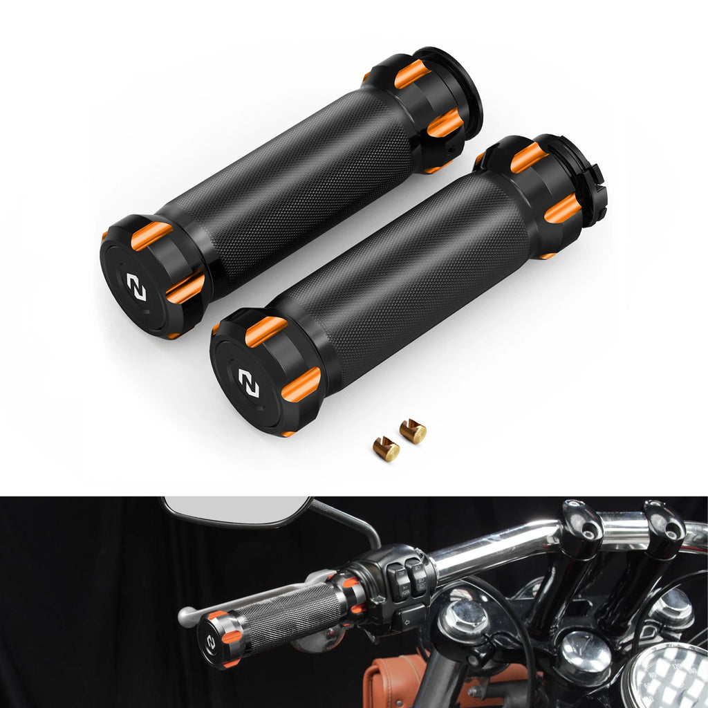 Pair Aluminum Handlebar Grips for Harley Dyna Super Glide Custom (2005–2014)