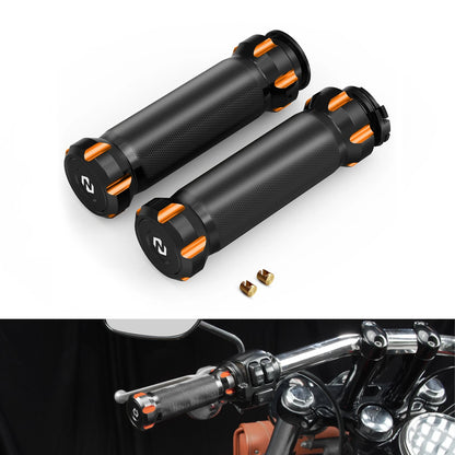 Pair Aluminum Handlebar Grips for Harley Dyna Super Glide Custom (2005–2014)