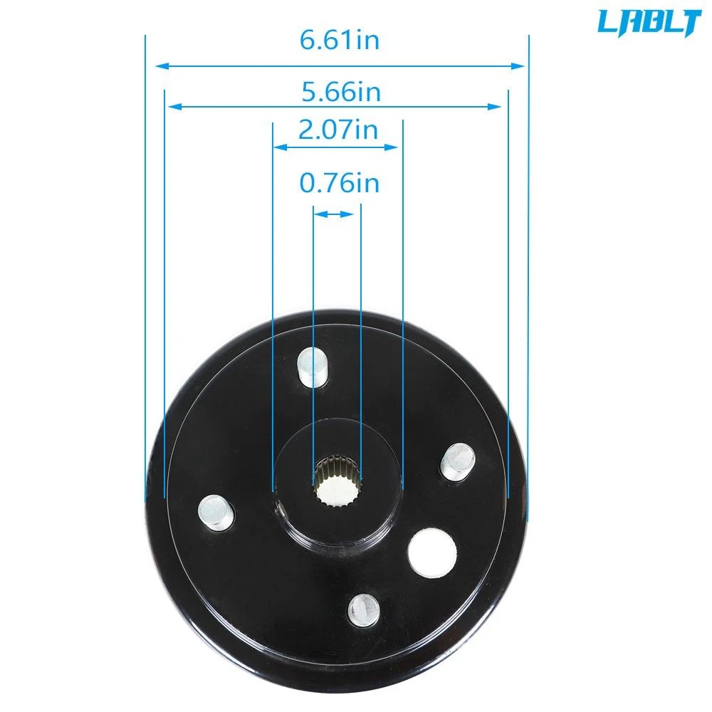 2X Rear Wheel Brake Hub Drum for EZGO TXT (1982–Present) - LABLT 24 Teeth