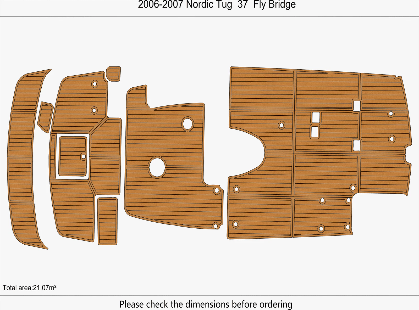 EVA Pads Flooring Mat for Nordic Tug 37 (2007)
