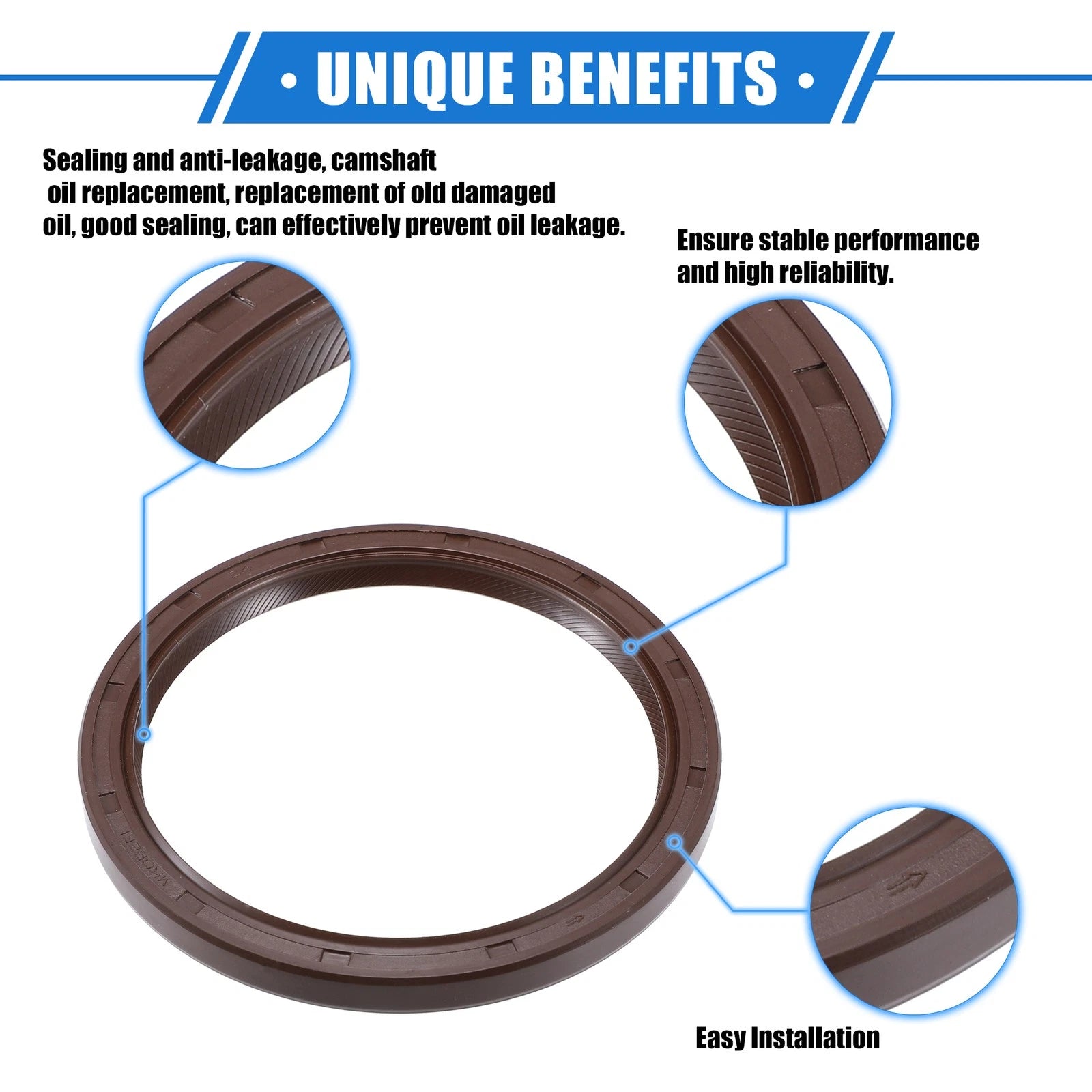 2pcs Engine Crankshaft Oil Seal Replacement for Toyota Sienna (1998–2015) Rubber