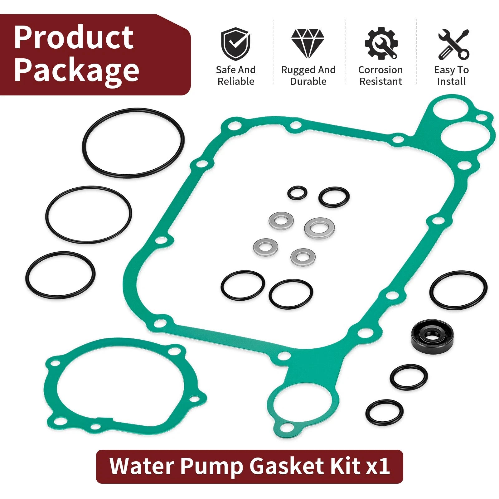 Water Pump Transmission Cover Gasket Kit for Honda Goldwing GL1000A GL1100I (1975–1983)
