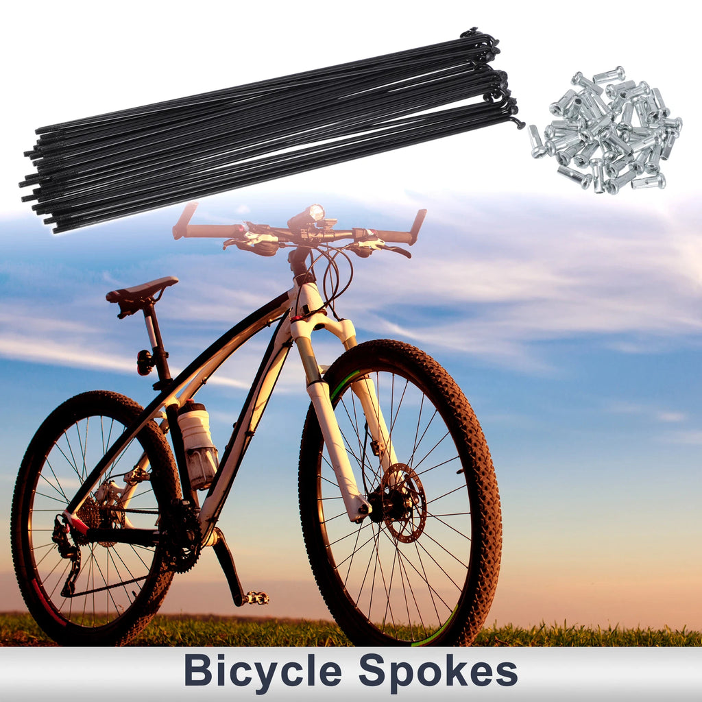 Bicycle Spokes Nipple Replacement Steel 45 Black Universal (13G 210mm)
