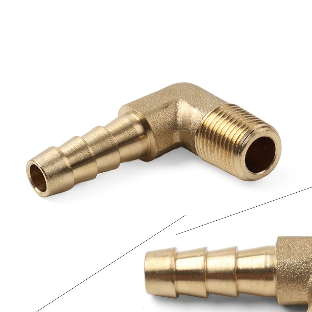 Brass Hose Barb Fitting Elbow 1/4"x 1/8 NPT Male Thread Connector