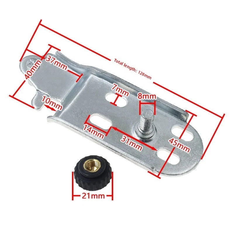 Standard Bottom Refrigerator Door Hinge 37mm x 128mm Metal Construction