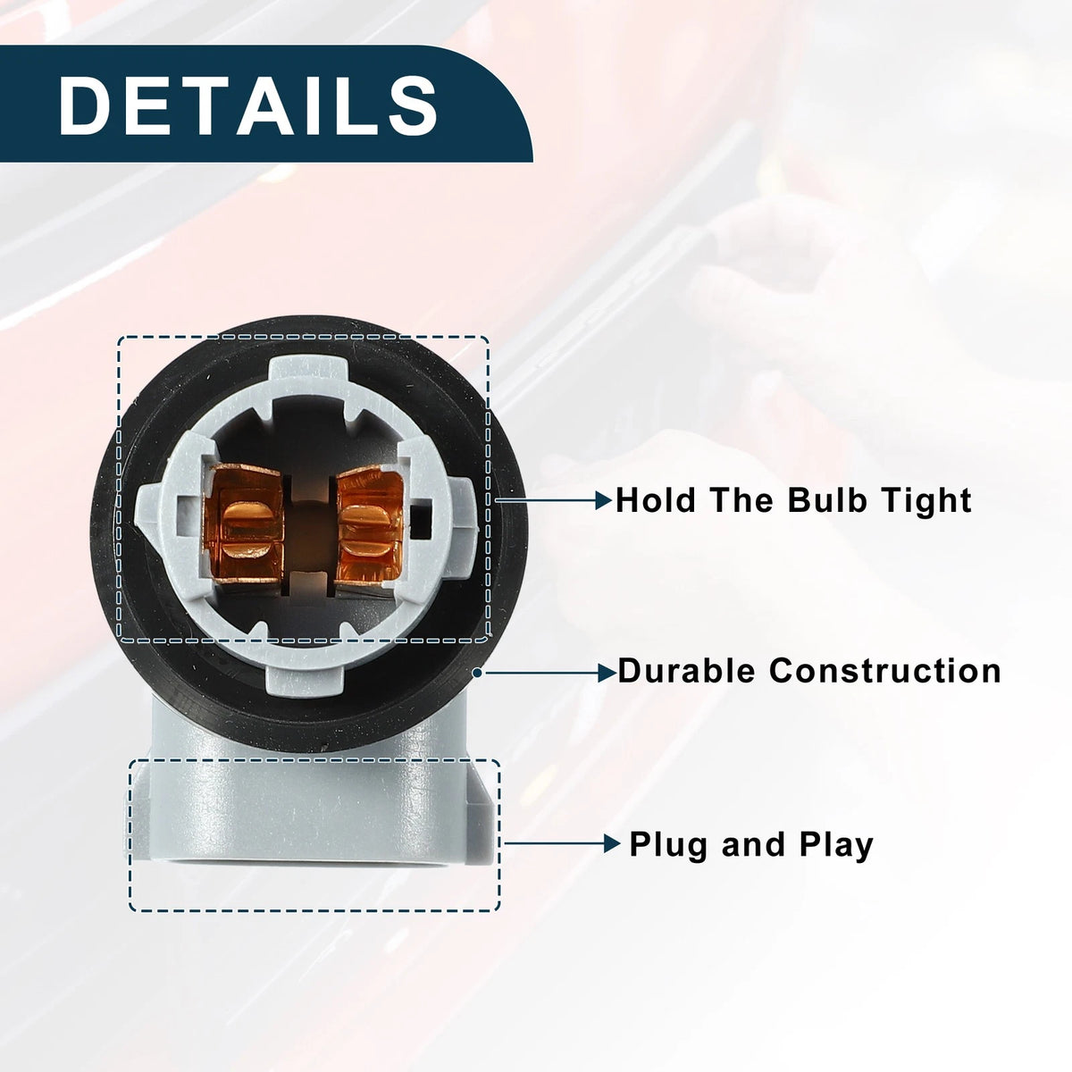 License Plate Light Socket for Toyota Tacoma (1995–2004) 2 Pins No.9006909005