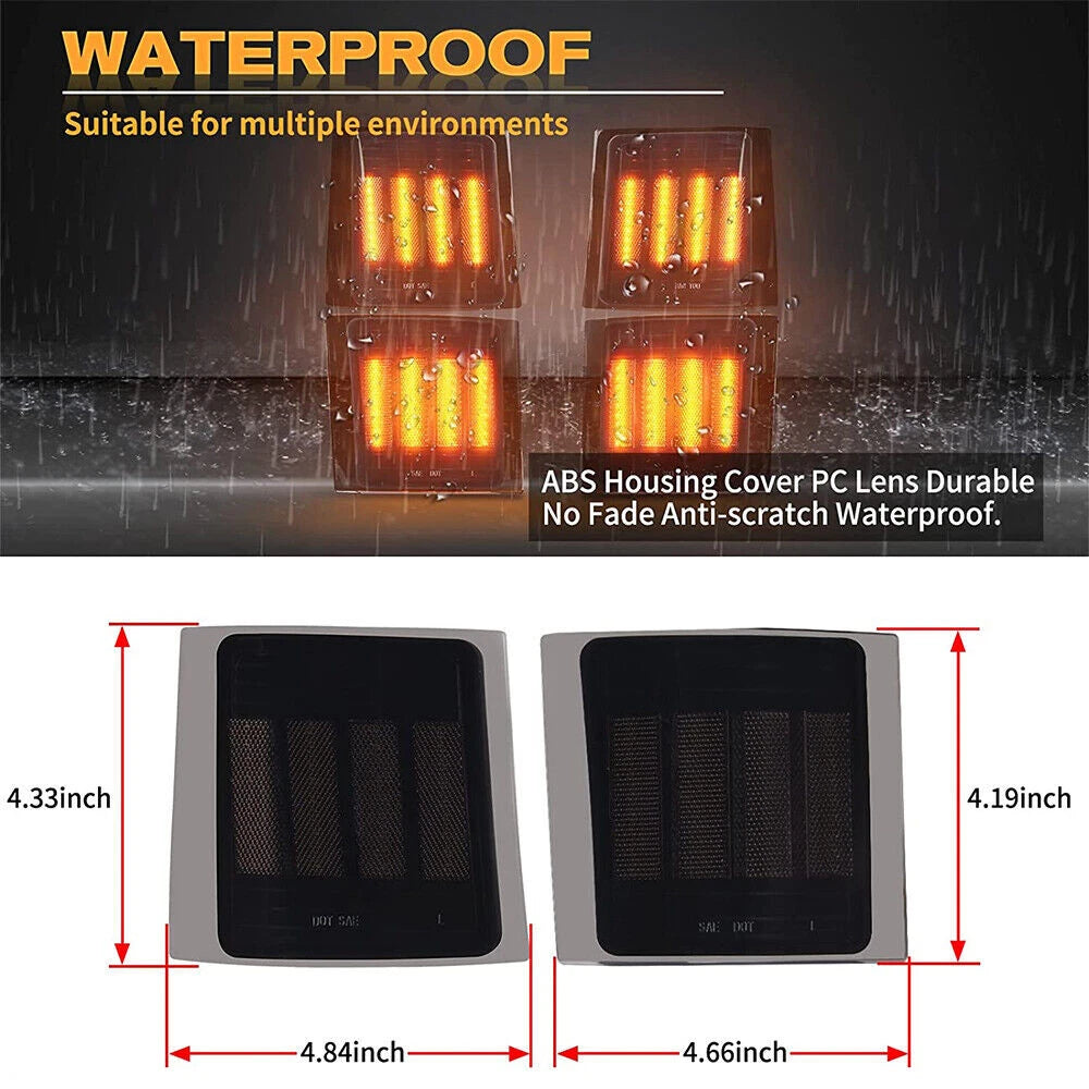 Dynamic Smoke LED Corner Turn Signal Lights for GMC Chevy C/K Silverado Suburban