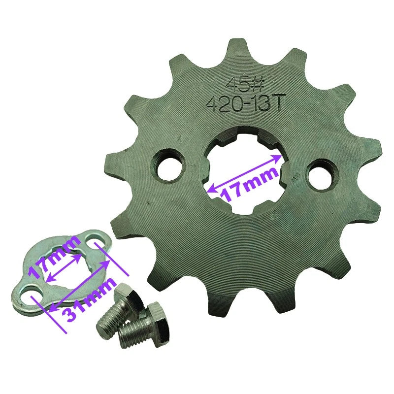 Front Engine Sprocket Gear 17mm ID for Chinese ATV 50cc-160cc