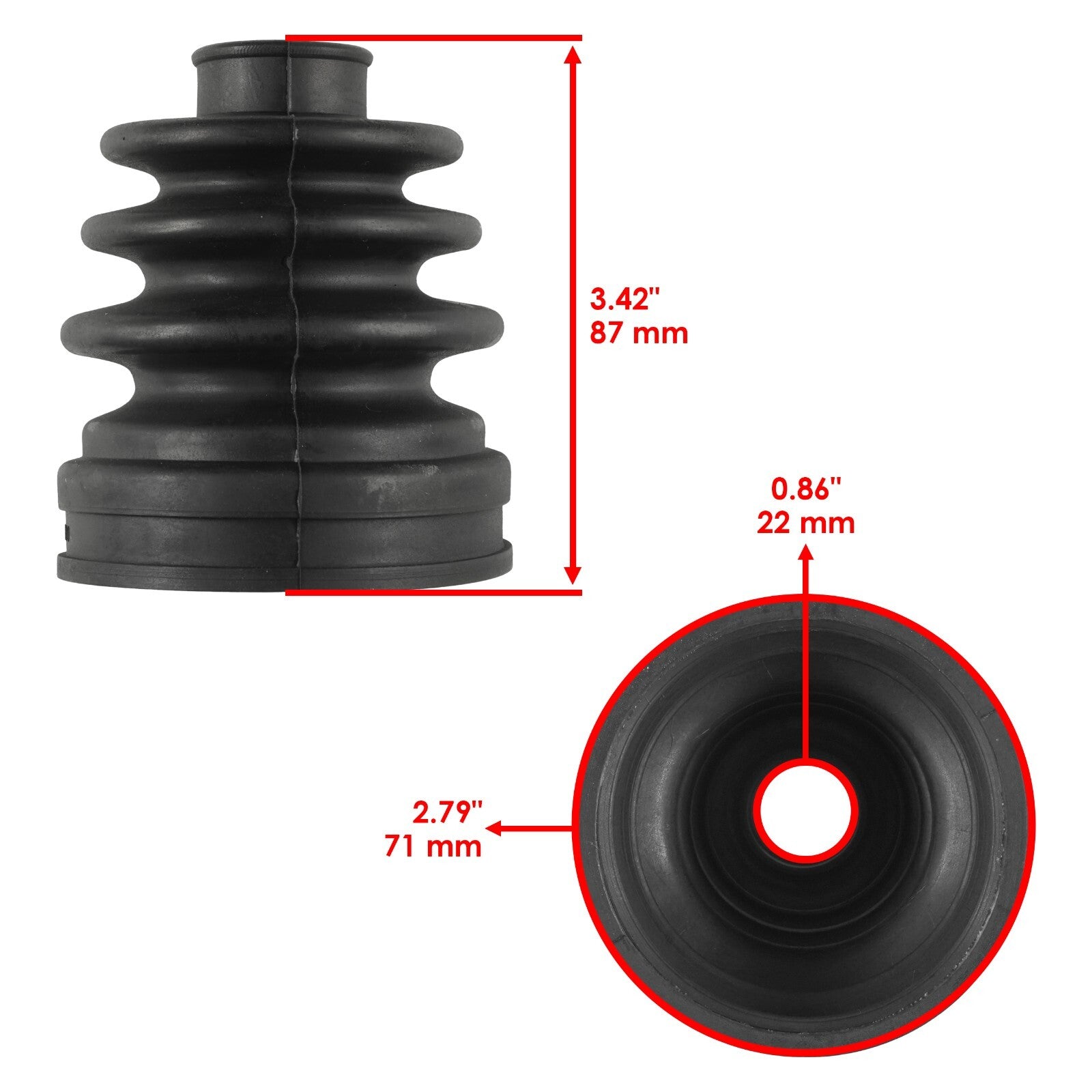 CV Boot Kit Rear Axle Inner Outer Replacement for Kawasaki Brute Force 650 (2017–2024)